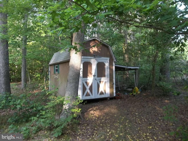 view of shed