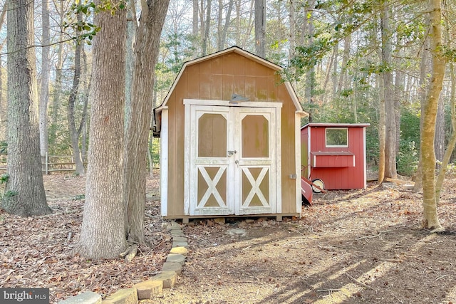 view of shed