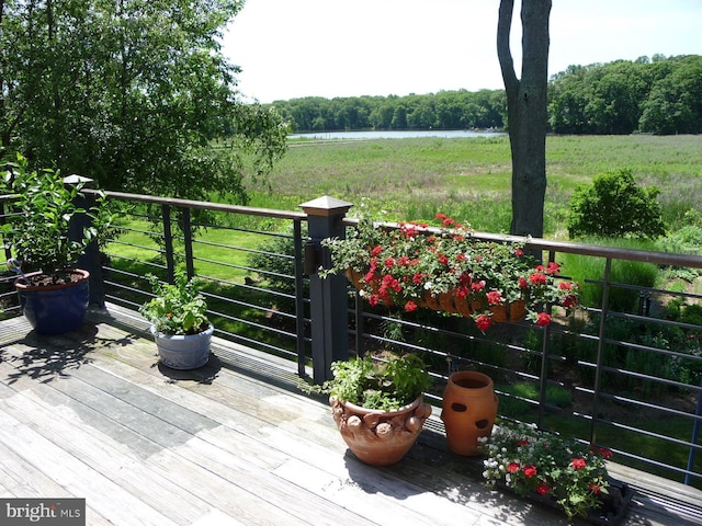 4873 Anchors Way, Galesville, MD 20765 - wooden terrace with a water view and a view of countryside