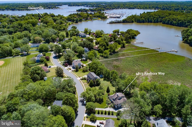 4873 Anchors Way, Galesville, MD 20765 - drone / aerial view of a large body of water and a forest