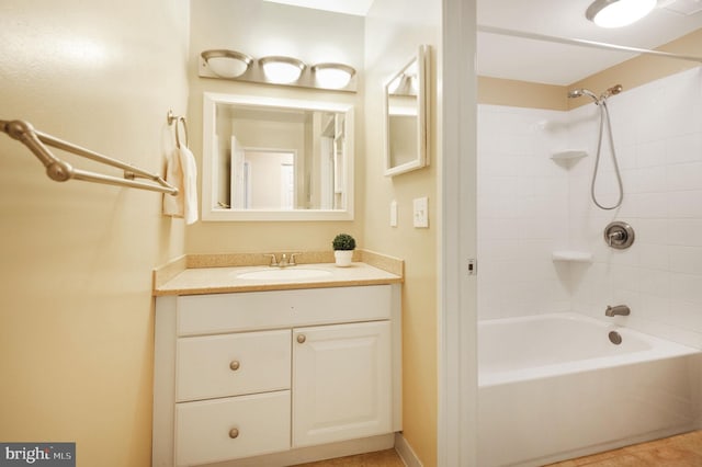 full bath with vanity and tub / shower combination