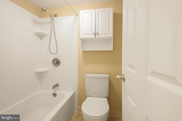 full bathroom with shower / bathing tub combination and toilet