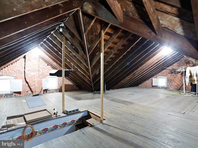 attic with an upstairs landing