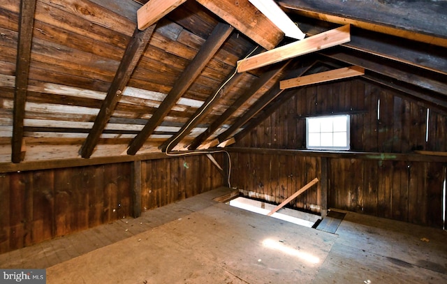 attic with an upstairs landing