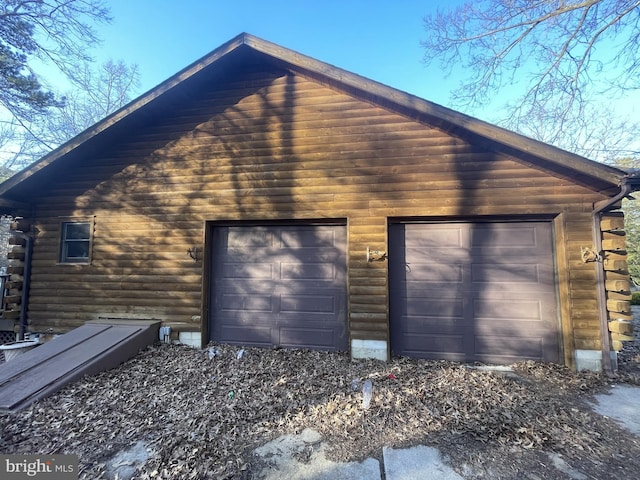 view of garage