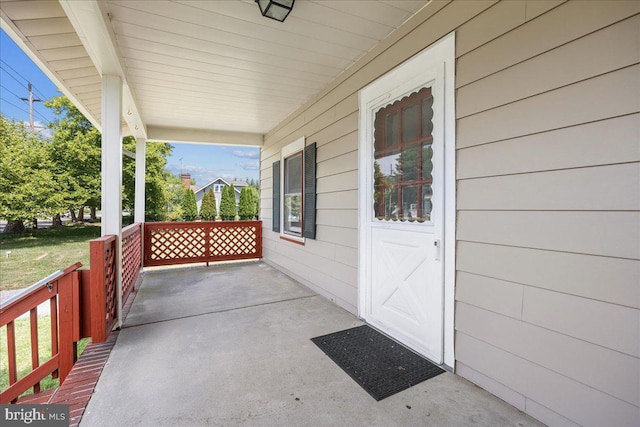 view of patio with a porch