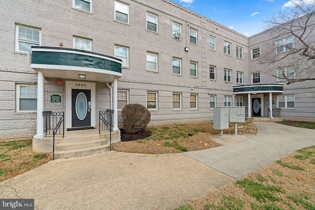 view of building exterior featuring cooling unit