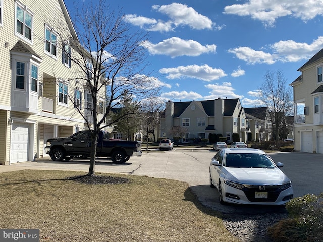 view of road featuring a residential view