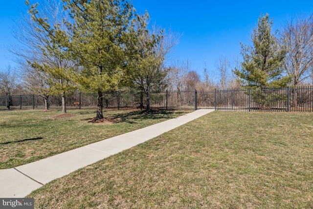 view of yard with fence