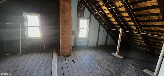 view of unfinished attic