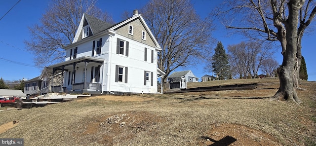 view of front facade featuring covered porch