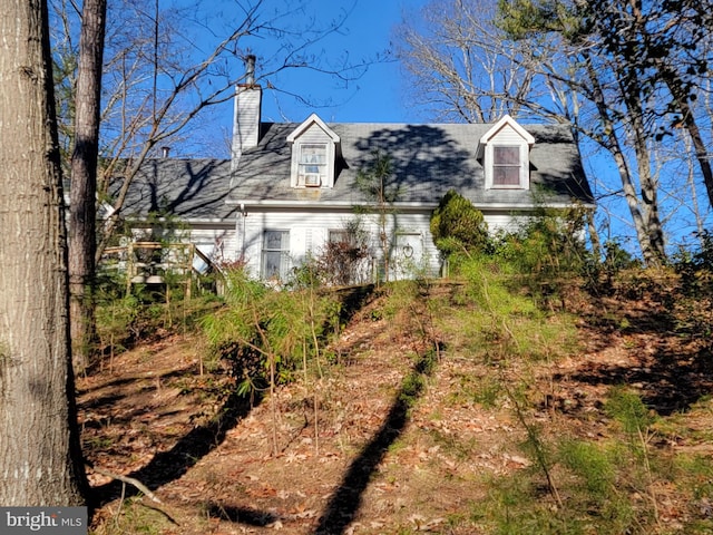 exterior space with a chimney