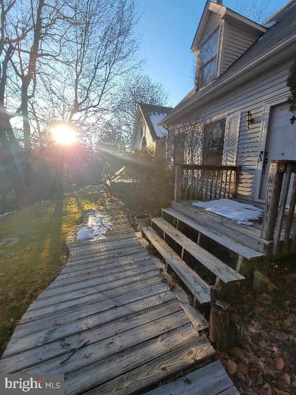 deck featuring a dock