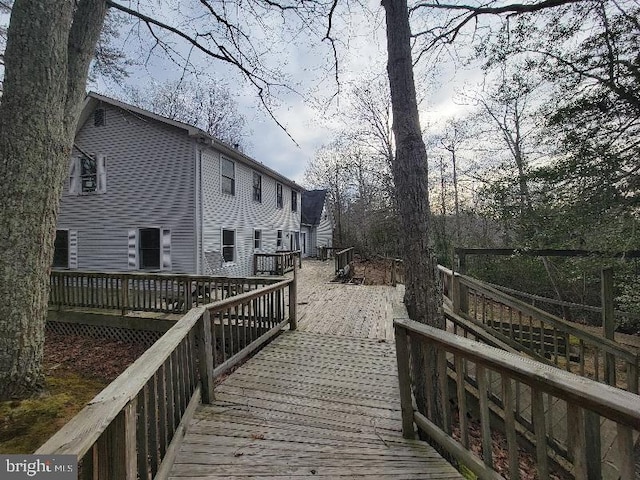 exterior space featuring a wooden deck