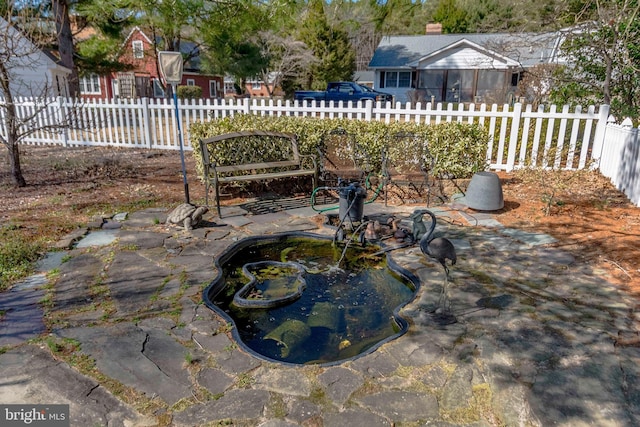 view of yard featuring fence