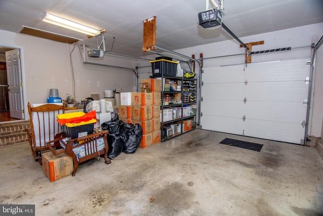 garage featuring a garage door opener