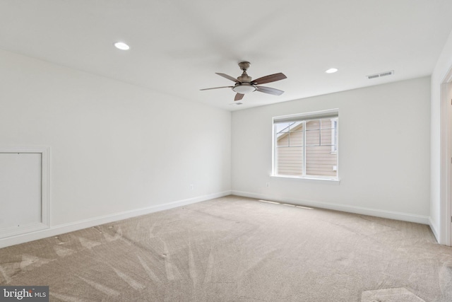 114 Cloak Ln, Lake Frederick, VA 22630 - spare room with carpet floors, a ceiling fan, baseboards, and recessed lighting