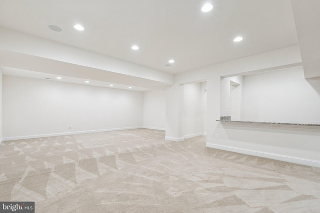 114 Cloak Ln, Lake Frederick, VA 22630 - finished basement with light carpet, recessed lighting, and baseboards