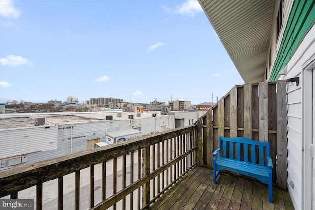 balcony featuring a city view