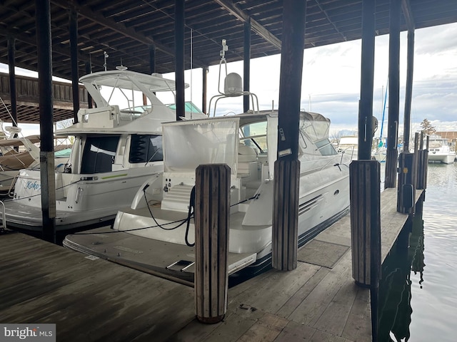 view of dock featuring boat lift