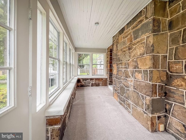 6 Washington Ave, Norristown, PA 19403 - unfurnished sunroom featuring carpet floors and wooden ceiling