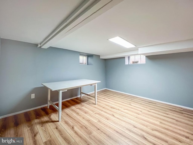 6 Washington Ave, Norristown, PA 19403 - basement with light wood-style flooring and baseboards