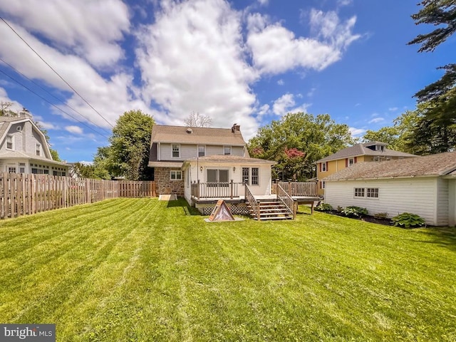 6 Washington Ave, Norristown, PA 19403 - back of house with a deck and a chimney