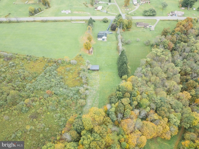 drone / aerial view with a rural view