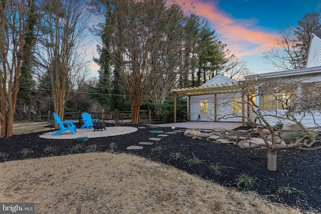 2006 W Joppa Rd, Lutherville Timonium, MD 21093 - view of yard with a pergola, a patio, and an outdoor fire pit