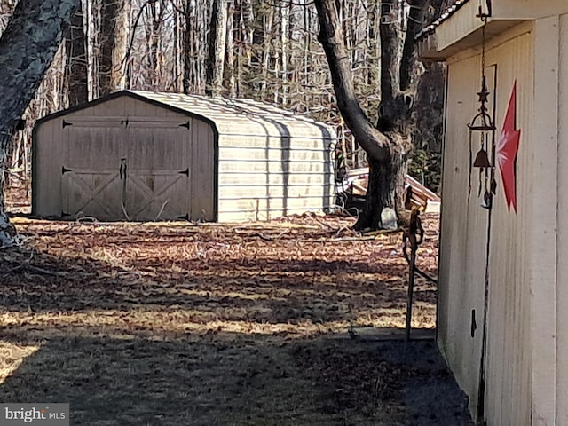 view of shed