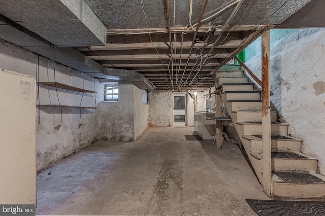 basement with stairs