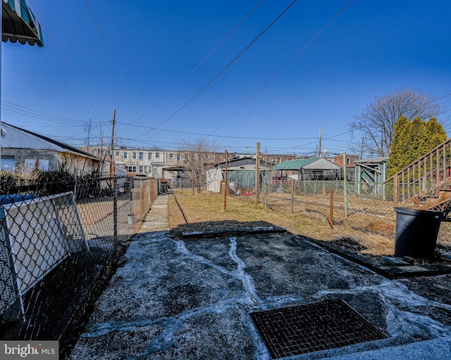 view of yard with fence