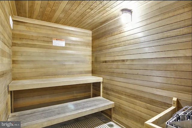 view of sauna