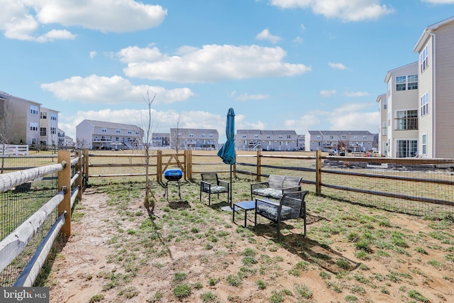 view of yard with fence