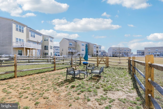 view of yard with fence