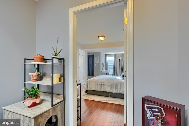 bedroom featuring hardwood / wood-style flooring