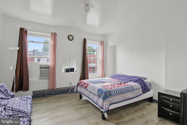 3823 Poplar St, Philadelphia, PA 19104 - bedroom with cooling unit and wood finished floors
