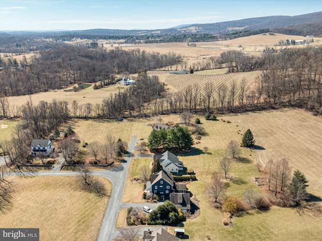 aerial view with a rural view