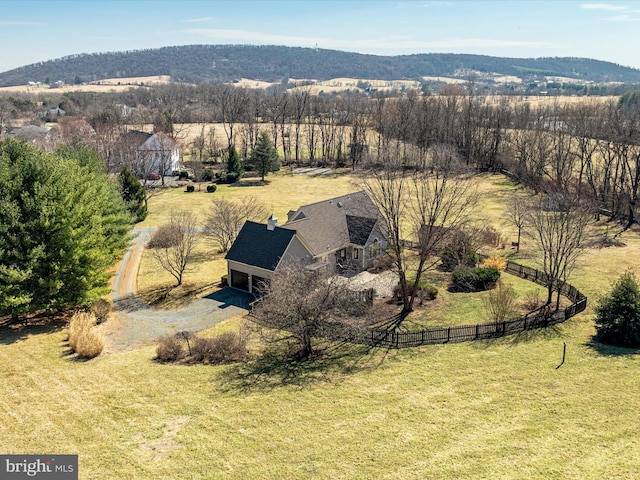 bird's eye view featuring a rural view