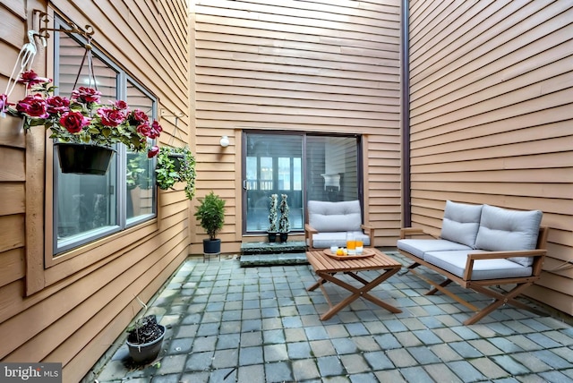 view of patio with an outdoor living space