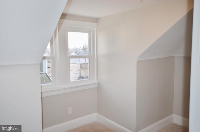 additional living space featuring carpet floors and baseboards