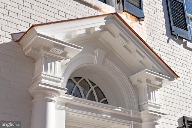 details featuring brick siding