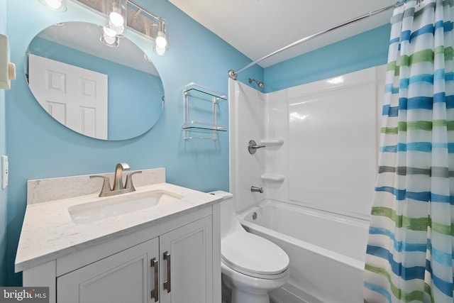 5909 Ocean Blvd, Long Beach Township, NJ 08008 - full bath with vanity, toilet, and shower / tub combo with curtain