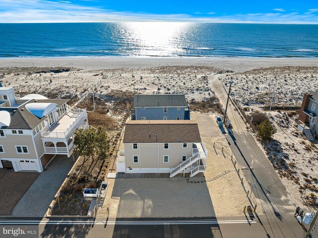 5909 Ocean Blvd, Long Beach Township, NJ 08008 - drone / aerial view with a view of the beach and a water view