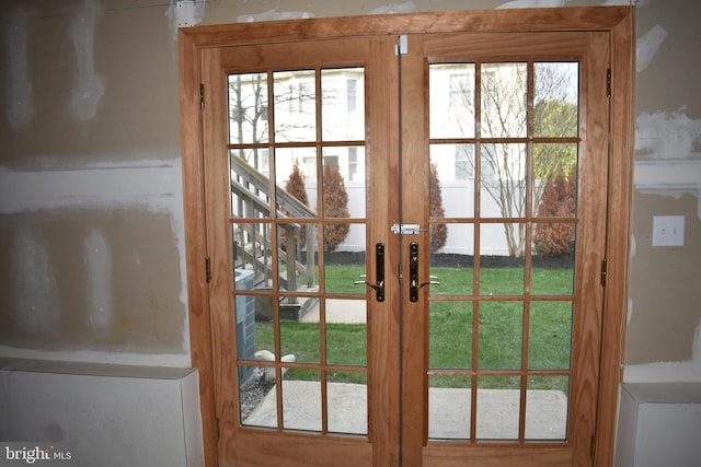 doorway featuring french doors