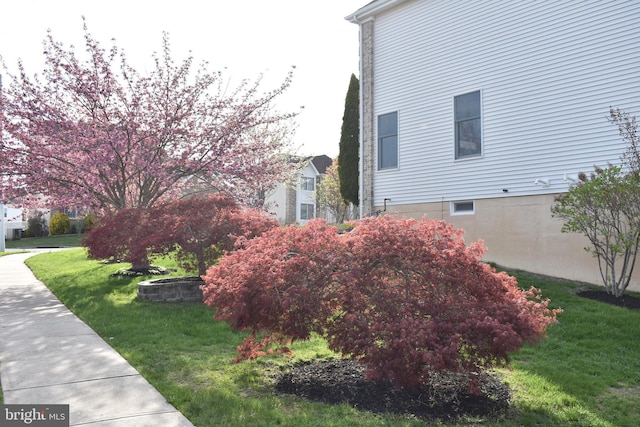 view of home's exterior featuring a lawn