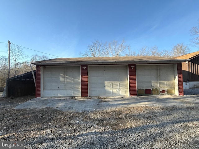 view of garage