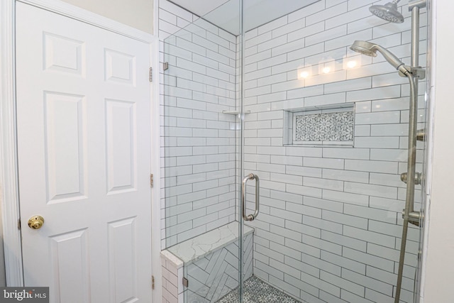 full bathroom with a stall shower