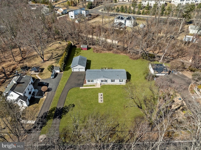 drone / aerial view featuring a residential view