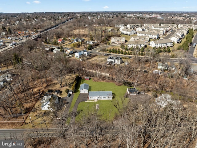 drone / aerial view featuring a residential view